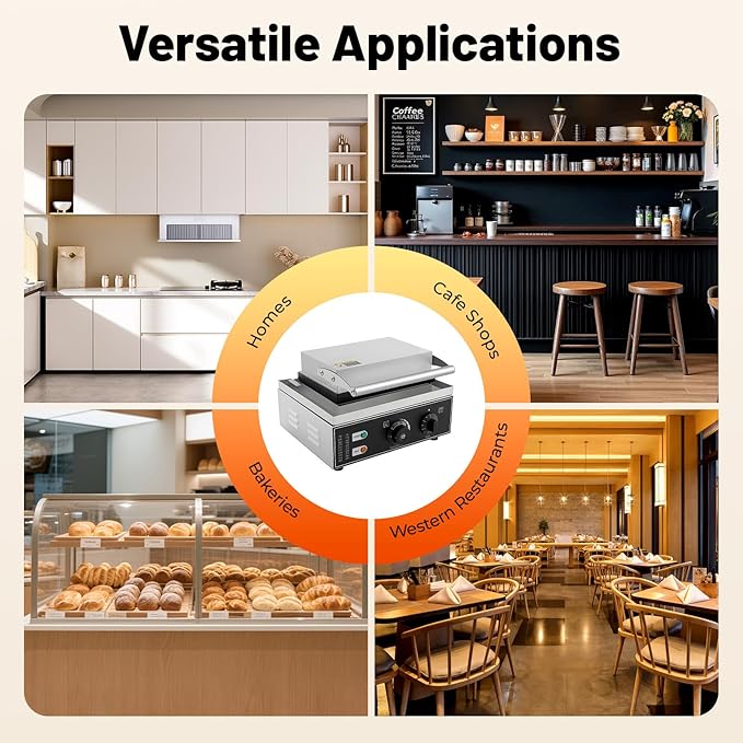 Commercial Waffle Donut Machine, 110V 1550W Electric Donut Maker w/Non-stick Surface, Temperature 122-572℉, 12 Holes Double-Sided Heating Doughnut Waffle Maker for Home Bakery Mall (12 Donut Holes)