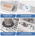 DK177 Diatomite Fast Drying Faucet Mat for Kitchen Sink, Water Absorbing Stone Tray, Faucet Splash Guard for Bathroom Counter, White, 23.6" x 4"