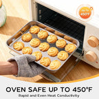 Onader Baking Sheet Pan Tray, Stainless Steel Small Baking Cookie Sheets, 9 x 7 Inch Mini Toaster Oven Trays, Food-Grade Durable Mirror Finish & Dishwasher Safe, 1-Pack