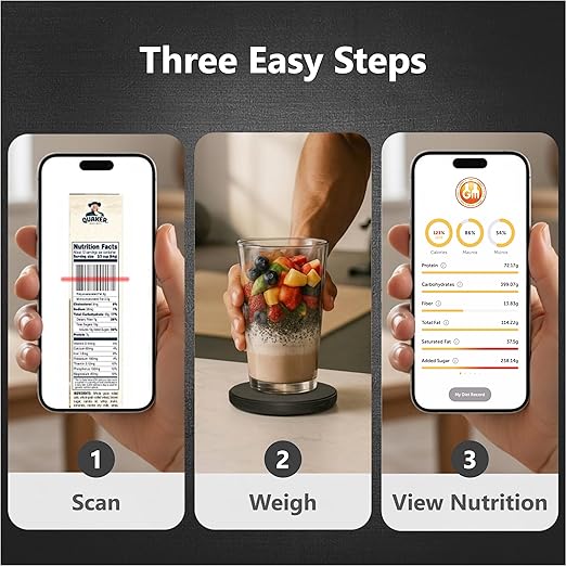 Portable Food Scale with Nutritional Calculator. Rechargeable Travel Size for Weight Loss, Nutrition, Calories, Diabetes, Meal Prep - Pocket Digital Kitchen Scales - Free GOURMETMILES App