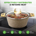 Nutrichef 22-Piece Black Marble Non-Stick Cookware and Bakeware Set - Professional Home Kitchen Collection with Multi-Sized Pots, Pans, and Heat-Resistant Tools