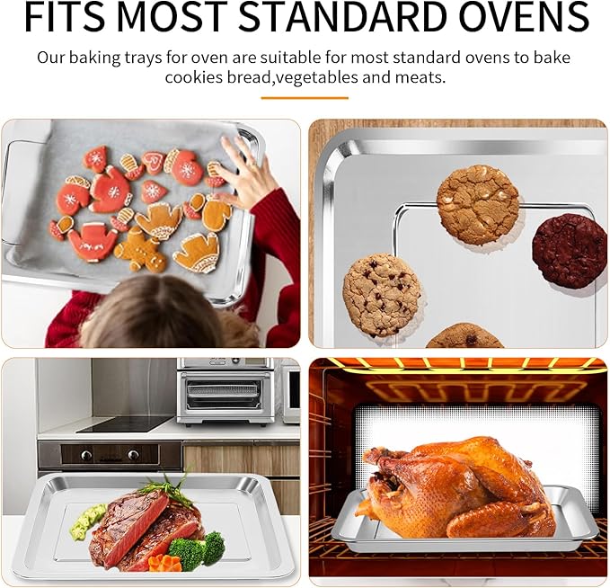 Convection Toaster Oven Replacement Parts for BLACK DECKER 8 Slice Extra Wide Convection Toaster Oven, 14.6×8.8 IN Food Grade Grill Pan Grill Plate Rack Tray Crisper Plate Accessories