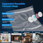 Compact Vacuum Sealer for Food with Visible Tank, Handheld Vacuum Sealer Machine, Includes 30 Reusable Bags, Seal Food 6X Fresh Longer, Wireless & Portable, Suitable for Kitchen and Travel, Black