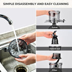 SUSTEAS Cold Press Juicer Machines, 5.3" Feed Chute(50oz Capacity), 300W Slow Masticating Juice Extractor for Whole Fruits and Vegetables, Automatic Feed, High Juice Yield,Easy to Clean, Silver gray