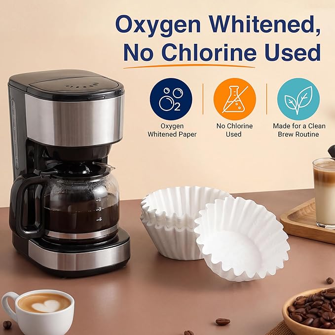 4 Cup Basket Coffee Filters (100, White)