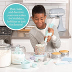 MindWare Playful Chef: Kids Cake Decorating Kit - Includes Pans, Reusable Pastry Bags, Stencils, Recipes amd More