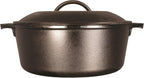 Lodge Cast Iron Dutch Oven - Loop Handle Cooking Vessel - Even Heat Retention - Oven-Safe, Versatile Pot - 7 Quart