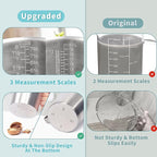 Measuring Cup, [Upgraded, 3 Measurement Scales, Including Cup Scale, ML Scale, Ounce Scale], Newness Stainless Steel Measuring Cup with Marking with Handle, 64 Ounces (2.0 Liter, 8 Cup) (Pack of 2)