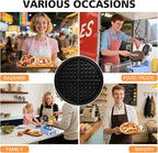 Commercial Waffle Maker for Restaurant, 110V Electric Waffle Maker w/Non-stick and 122–572°F Adjustable Temp, 1200W Profession Waffle Iron with Timer and Heavy Duty, Hotel Waffle Machine