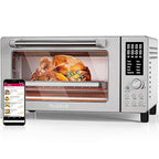 Nuwave Bravo Air Fryer Toaster Smart Oven, 10-in-1 Countertop Convection, 1800 Watts, 21-Qt Capacity, 50°-450°F Temp Controls, Top and Bottom Heater Adjustments 0%-100%, PFAS Free, Stainless Steel