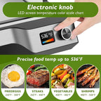 Electric Griddle 536°F Max Temp, Electric Grill Indoor Outdoor 14", Dishwasher-Safe Indoor electric skillet, Nonstick Flat Top Grill 5mm Stainless Steel Plates, Spatula & Fork