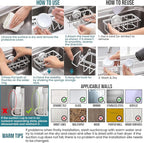 TAILI Sponge Holder with Strong Suction Cup, 4-in-1 Rustproof Sink Organizer - Sink Caddy Holds Sponges, Brushes, Stoppers & Scrapers -White