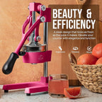 Zulay Kitchen Cast Iron Juicer - Easy-to-Clean Heavy-Duty Manual Juicer, Professional Citrus Juicer - Stainless Steel Lemon Squeezer - Manual Citrus Press & Orange Squeezer - Orange Juicer