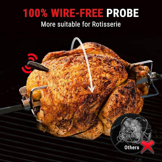 TempPro TempSpike 2000FT Wireless Meat Thermometer Digital with 2 Ultra-Thin Meat Probe, Grill Thermometer Wireless for Smoker, BBQ, Grill, Turkey, Kitchen Cooking Thermometer (Previously ThermoPro)