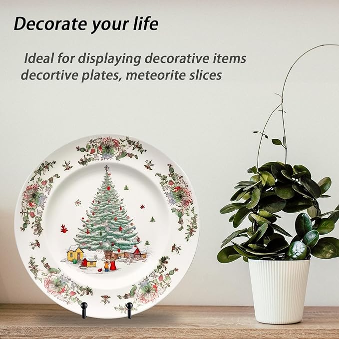 10 Pcs Plate Stands for Display,8 Inch Plate Holder Display Stand, Metal Frame Bracket for Book, Picture, Decorative Plate, Photo, and Platter, Desktop Display Shelf, Tabletop Art