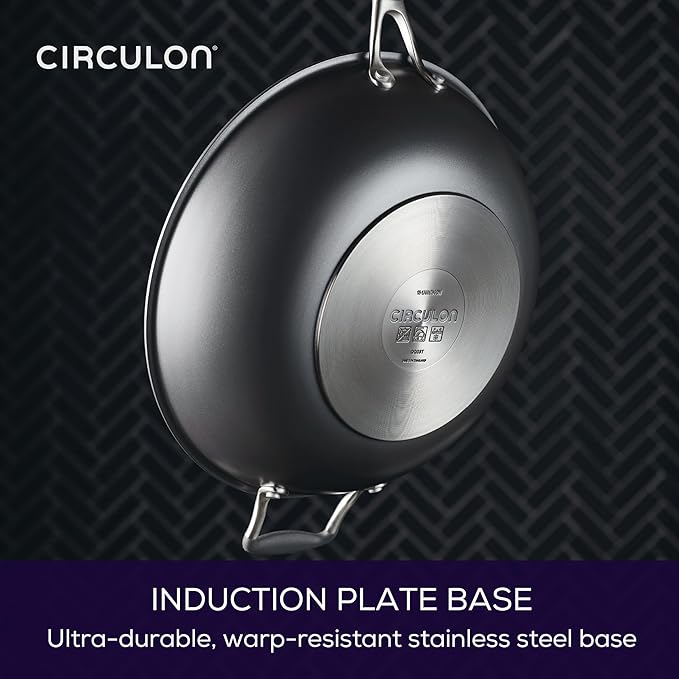 Circulon A1 Series with ScratchDefense Nonstick Induction Cookware Stir Fry Pan, Wok Pan, 13.25-Inch, Graphite