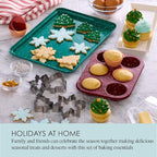 Chicago Metallic 12 Piece Holiday Baking Set, Perfect For Baking Holiday Cookies, Cupcakes, Muffins, and Much More