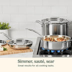 Cuisinart 15 Piece Cookware Set, MultiClad Pro Triple Ply, Silver, MCP-15N