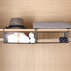 SUFAUY 2-Pack Under Shelf Basket, Under Cabinet Storage Hanging Shelf for Pantry Closet, Black