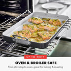 GreenPan x Bobby Flay 18" x 11" Nonstick Double Burner Griddle, PFAS-Free Ceramic Double Stovetop Skillet, Stainless Steel Handles, Dual-Use Cooking, Easy Clean Dishwasher & Oven Safe Pan, Gray