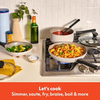 bella 12 Piece Cookware Set with EverGood™ Ceramic Nonstick Coating, Dishwasher & Oven Safe, All Stovetops Compatible, Tempered Glass Lids and Cool Touch Handles, Oatmilk