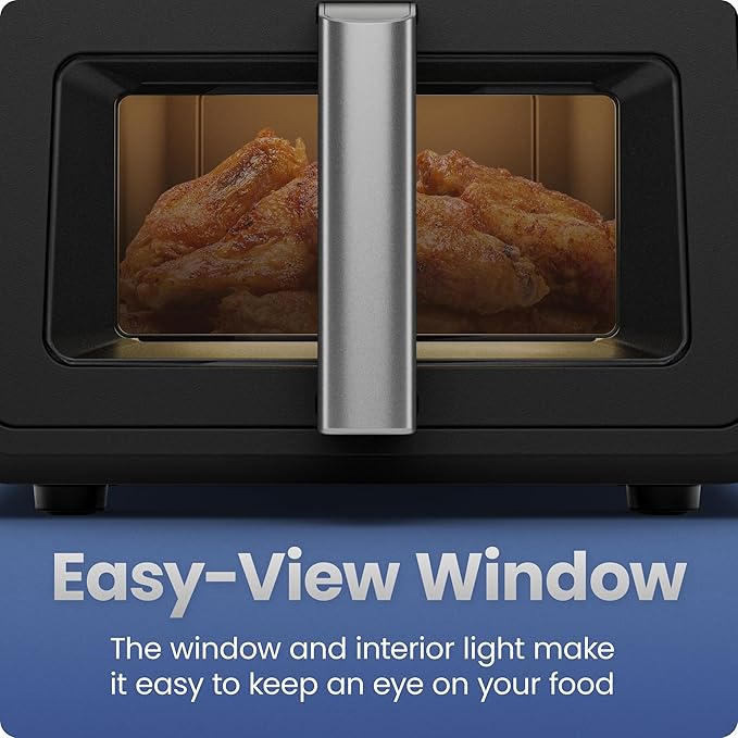 Chefman Air Fryer 9 Qt | TurboFry 7-in-1 High-Powered 450°F Cooking for Crispier and Even Results | XL Basket with Viewing Window | Air Fry, Bake, Broil, Reheat, Dehydrate, Defrost, Keep Warm