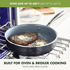 GreenPan Swift Healthy Ceramic Nonstick, 1QT and 2QT Saucepan Set, Stainless Steel Handle, PFAS-Free, Dishwasher Safe, Oven Safe, Black