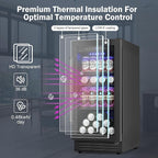 Beverage Refrigerator Cooler, 15 Inch 130 Cans Under Counter Refrigerator Beer Fridge with Glass Door, Adjustable Shelves and LED Light, Bulit-in Soda Fridge for Bedroom Office Bar