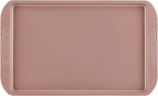 Farberware Nonstick Bakeware, Nonstick Cookie Sheet / Baking Sheet - 11 Inch x 17 Inch, Rose Gold Red