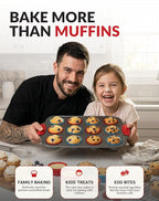 Boxiki Kitchen 12 Cup Mini Muffin Pan with Silicone Muffin Liners. Professional Cupcake Pan for Baking Muffin Mold, Mini Muffin Tin Non-Stick Steel Bakeware