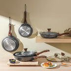 SENSARTE Nonstick Frying Pan Skillet, Swiss Granite Coating Omelette Pan, Healthy Stone Cookware Chef's Pan, PFOA Free (8/9.5/10/11/12.5 Inch) (10 Inch) (Pack of 2)