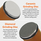 Knife Sharpener Tool – Rolling Knife Sharpener Kit with Diamond & Ceramic Discs, Magnetic 15° & 20° Angle Guide, Manual Kitchen Knife Sharpener for Steel Knives, Ideal Gift