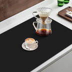 WISELIFE Coffee Mat Super Absorbent Dish Drying Mat Coffee Bar Accessories Match with Machine Large Drying Mats for Kitchen Counter 17" W x 30" L, Black