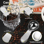Safring Coffee Scoop Set, Tablespoon Scoop 2 Pc Set (1 Tbsp & 2 Tbsp), Stainless Steel Measuring Spoons for Ground Coffee with Short Handles, for Tea, Sugar, or Flour