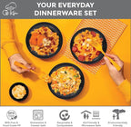 32 Pcs Wheat Straw Dinnerware Sets-Black Dinnerware Sets For 8- Unbreakable Outdoor Camping Dishes With Large Plates, Bowl And Cup Set-BPA Free,Lightweight,Microwave Safe Wheat Straw Plates And Bowls