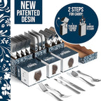Exquisite Silver Plastic Silverware Heavy Duty 300 Pack - Utensil Caddy For Parties, Utensil Holder For Kitchen Counter 100 Each Plastic Spoons Forks & Knives Set Flatware Sets Disposable Silverware.