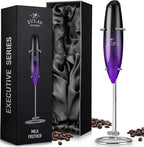 Zulay Kitchen Executive Series Luxury Gift Milk Frother – Handheld Electric Foam Maker for Coffee, Lattes & Hot Chocolate – Deluxe Finish, Great Gift for Coffee Lovers