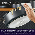 Circulon A1 Series with ScratchDefense Nonstick Induction Cookware, Large Saute Pan with Lid, Nonstick Pan, 5-Quart, Graphite