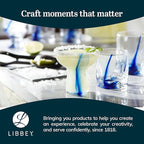 Libbey Blue Ribbon 16 Piece Tumbler and Rocks Glass Set, Infused Blue Ribbon Drinkware Glasses Set, Artisan Inspired Four-Dimple Shaped Rock Glasses, Dishwasher Safe Tumbler Glasses Set