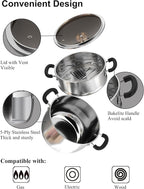 VENTION 8.7 Inch Small Vegetable Steamer Pot, 3.3 QT Stainless Steel Steamer for Cooking, Steam Pot(22cm)