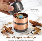2.5" Manual Spice Grinder, Aluminum Alloy Seasoning Mill for Dry Kitchen Spices, Compact Handheld Grinder, Small Portable Kitchen Tool (Gold)