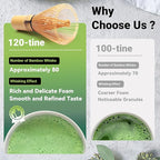 SHONMISEN Bamboo Matcha Whisk Set -Matcha Whisk (Chasen),Whisk Holder(White),Sifter,Tea Scoop and Tea Spoon