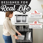 Gourmia French Door Digital Air Fryer Oven - XL 37QT Capacity, 12 Presets, FryForce 360° Tech, Dehydrate, Proof, Slow Cook, Fits 13” Pizza, 1700W, White