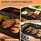 Universal Cast Iron Griddle for Charcoal & Gas Grills and Stove Top, 23" x 16" Stove Top Griddle with Pre-Seasoned Nonstick Coating, Thickened Extra High Sidewalls Grill Plate for Camping and Parties