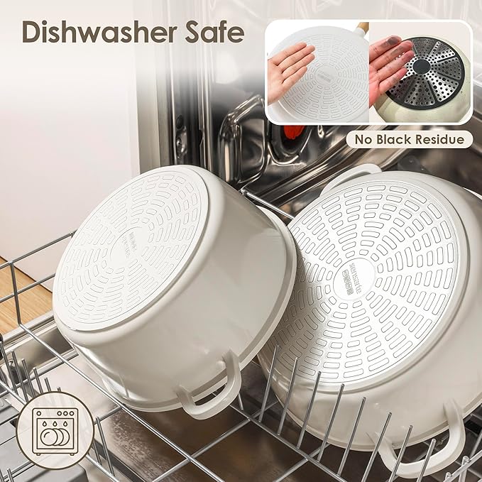 SENSARTE 14Pcs Ceramic Nonstick Cookware Set, Non-toxic Healthy Pots and Pans Set Ceramic Kitchen Frying Pans Set with Stay-cool Handle, PFAS/PTFE/PFOA Free, Dishwasher Safe, Induction Compatible