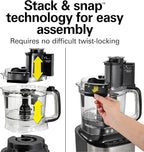 Hamilton Beach Stack & Snap Food Processor with Bowl Scraper, 10 Cup Capacity, Black, (Renewed) R70822