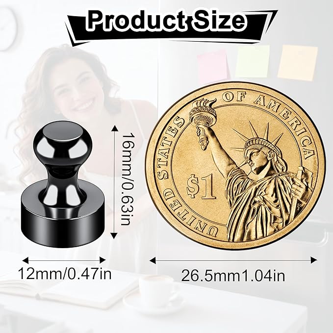 Tiergrade Metallic Magnets, Refrigerator Magnets, 40 Pack Black Magnetic Push Pins, Strong Fridge Magnets, Multi-use Whiteboard Magnets Perfect for Kitchen Office Classroom