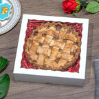 White Bakery Boxes (12pcs, 9x9x2.5 Inches) – For Valentine's & Christmas: Ideal for Cookies, Pie, Chocolate Covered Strawberries, Breakable Heart & Charcuterie