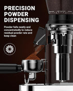 AMZCHEF Coffee Grinder, Coffee Bean Grinder for Home Use with Precise Grinding, LED Control Panel, Detachable Funnel Stand, Anti-static Design, 48 Grind Settings, Silver