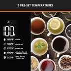 KRUPS Smart Temp Electric Kettle: 1.7L Capacity, 5 Precise Temperature Settings, Digital Display, Cool-Touch Exterior, Cordless Design for Tea and Coffee Lovers